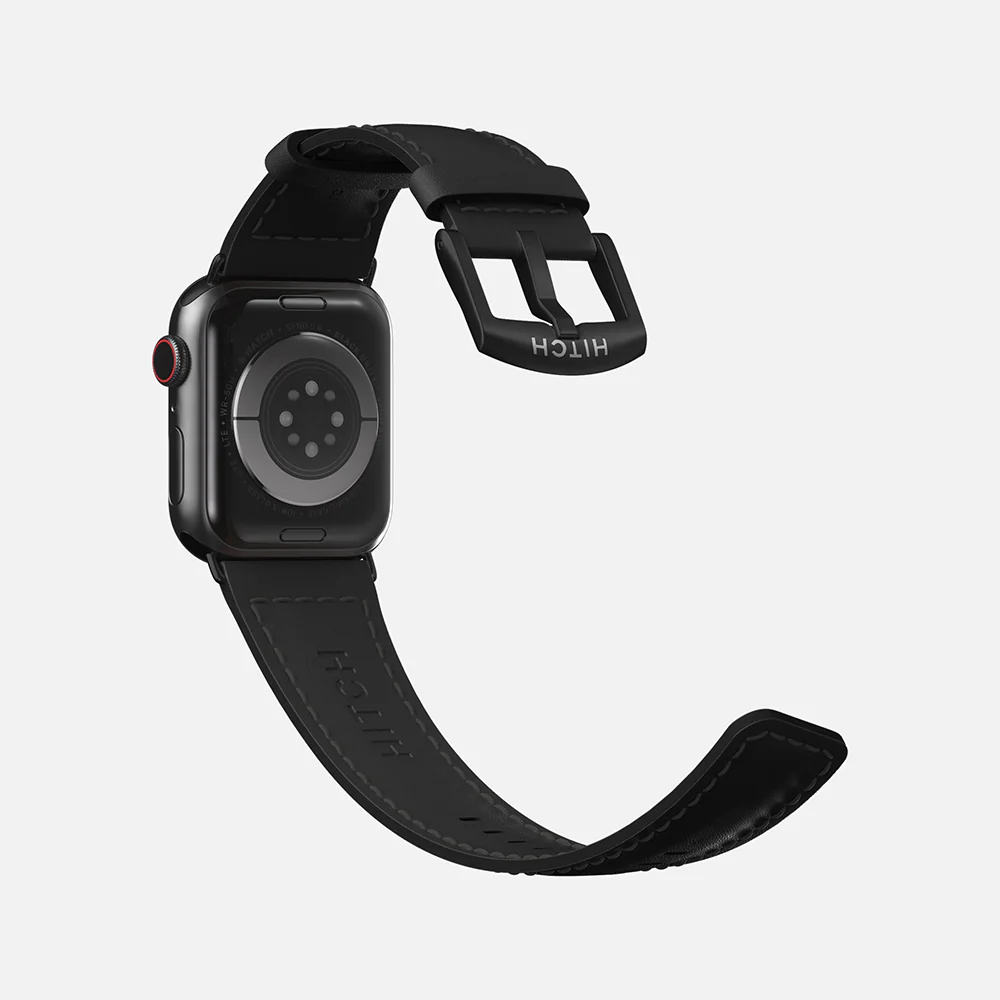 Apple Watch leather strap - Black - 42/44/45/49mm - Image 9