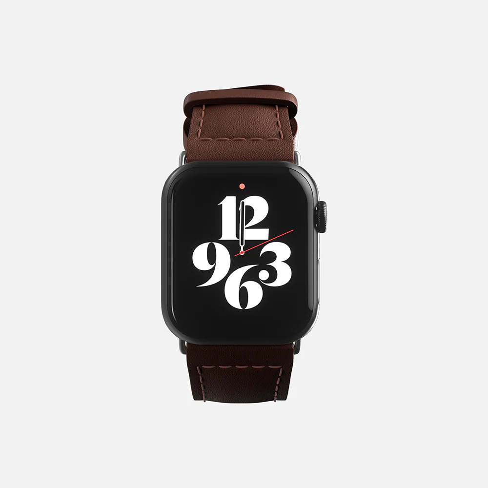 Apple Watch leather strap - Brown - 42/44/45/49mm - Image 5