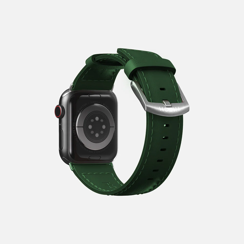 Apple Watch leather strap - Green- 42/44/45/49mm - Image 5