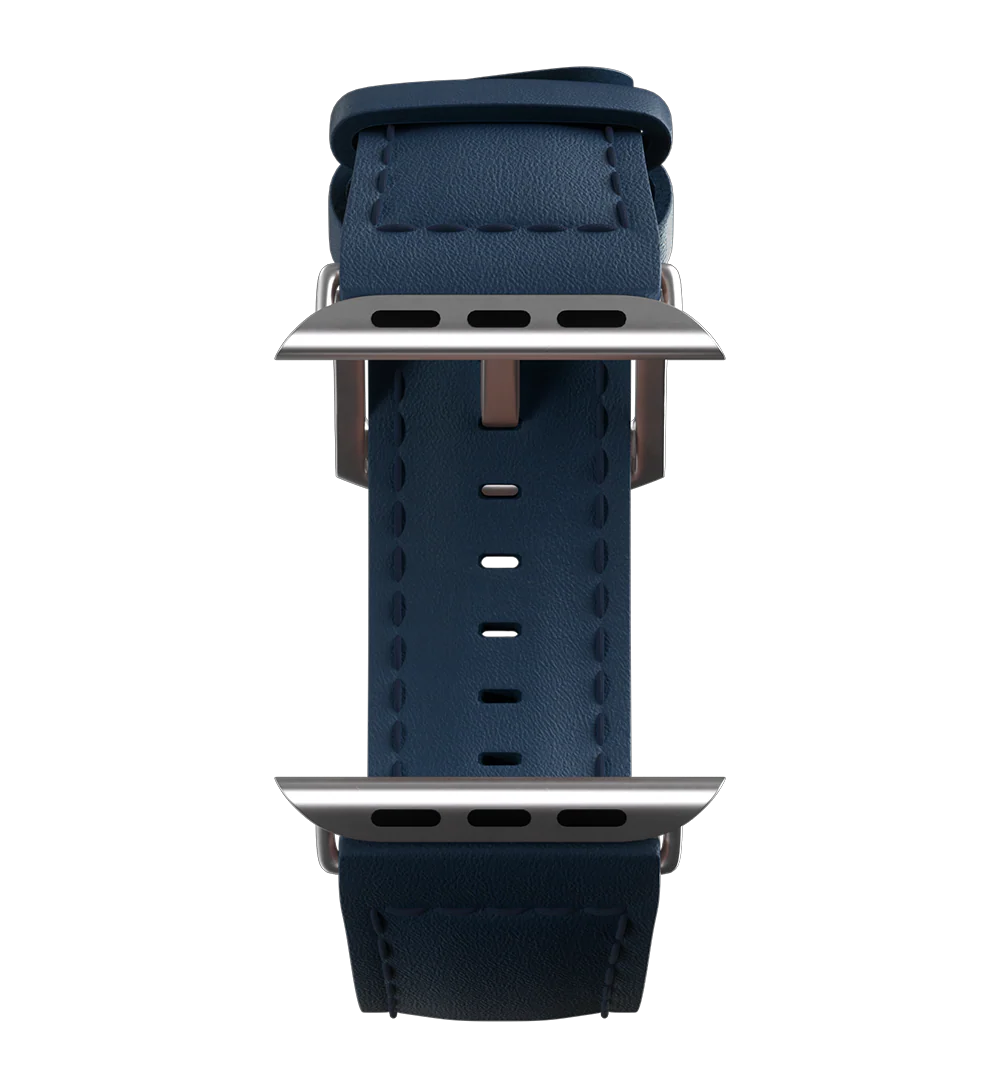 Apple Watch leather strap - Navy - 42/44/45/49mm - Image 11