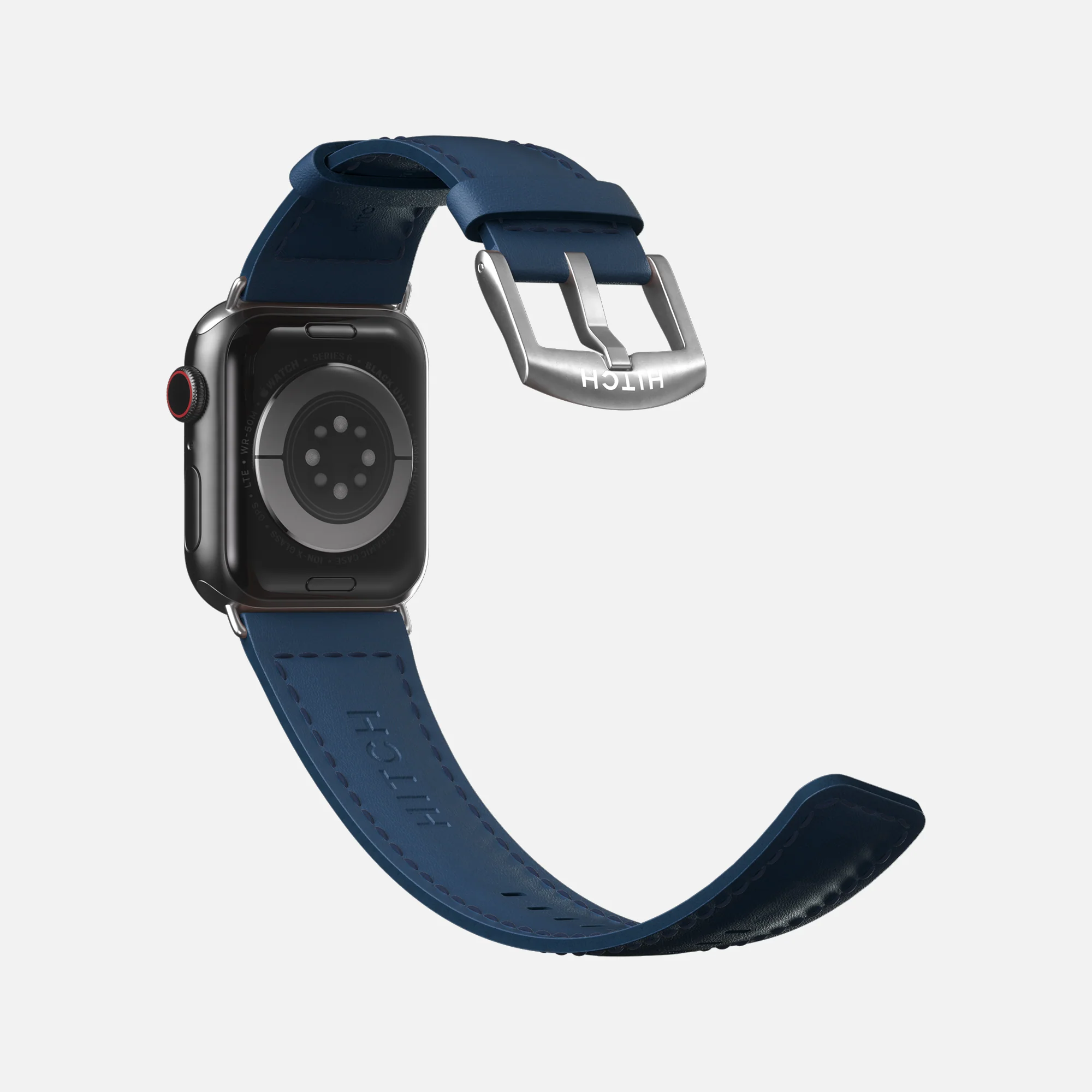 Apple Watch leather strap - Navy - 42/44/45/49mm - Image 7
