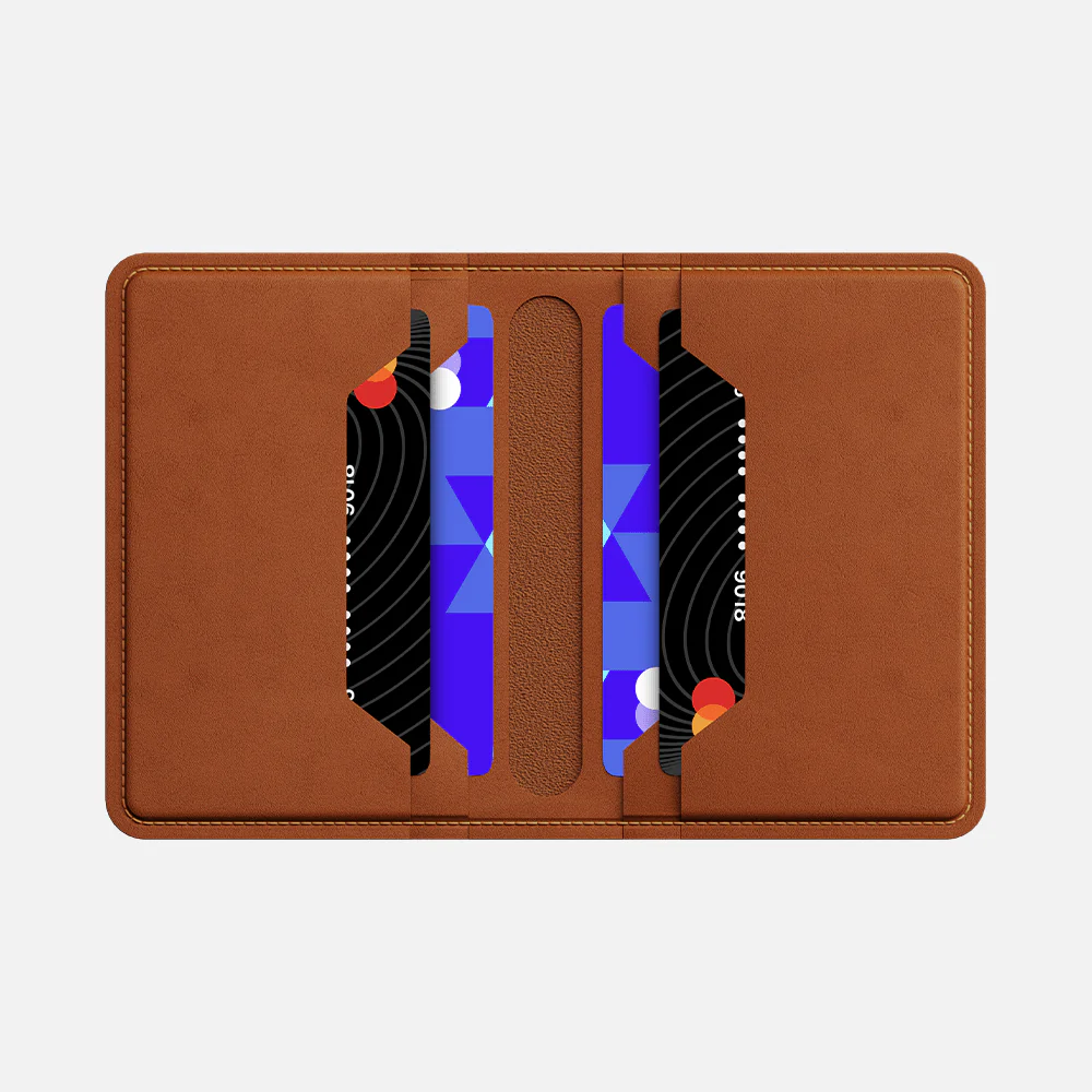 Bifold Card Wallet - Natural Genuine Leather - Havan - Image 4