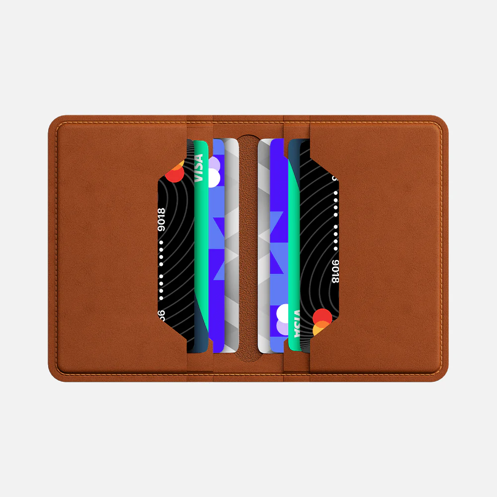 Bifold Card Wallet - Natural Genuine Leather - Havan - Image 5