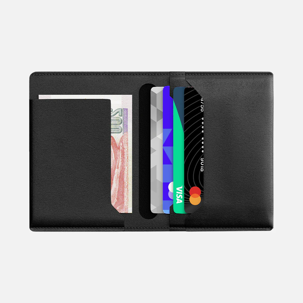 Bifold Wallet - Natural Genuine Leather - Black - Image 3