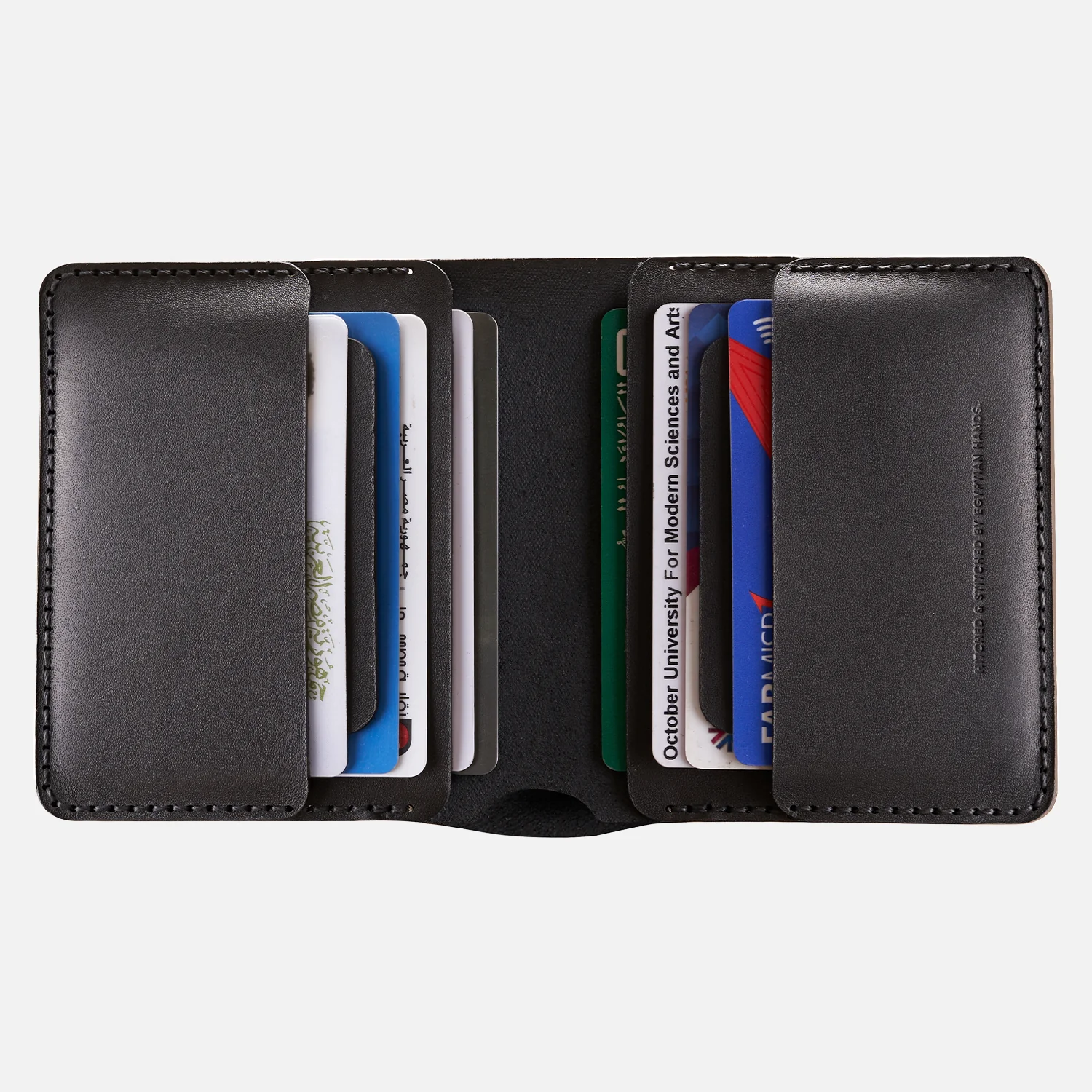 Bifold Wallet (Upgraded) - Handmade Natural Genuine Leather - Black - Image 4