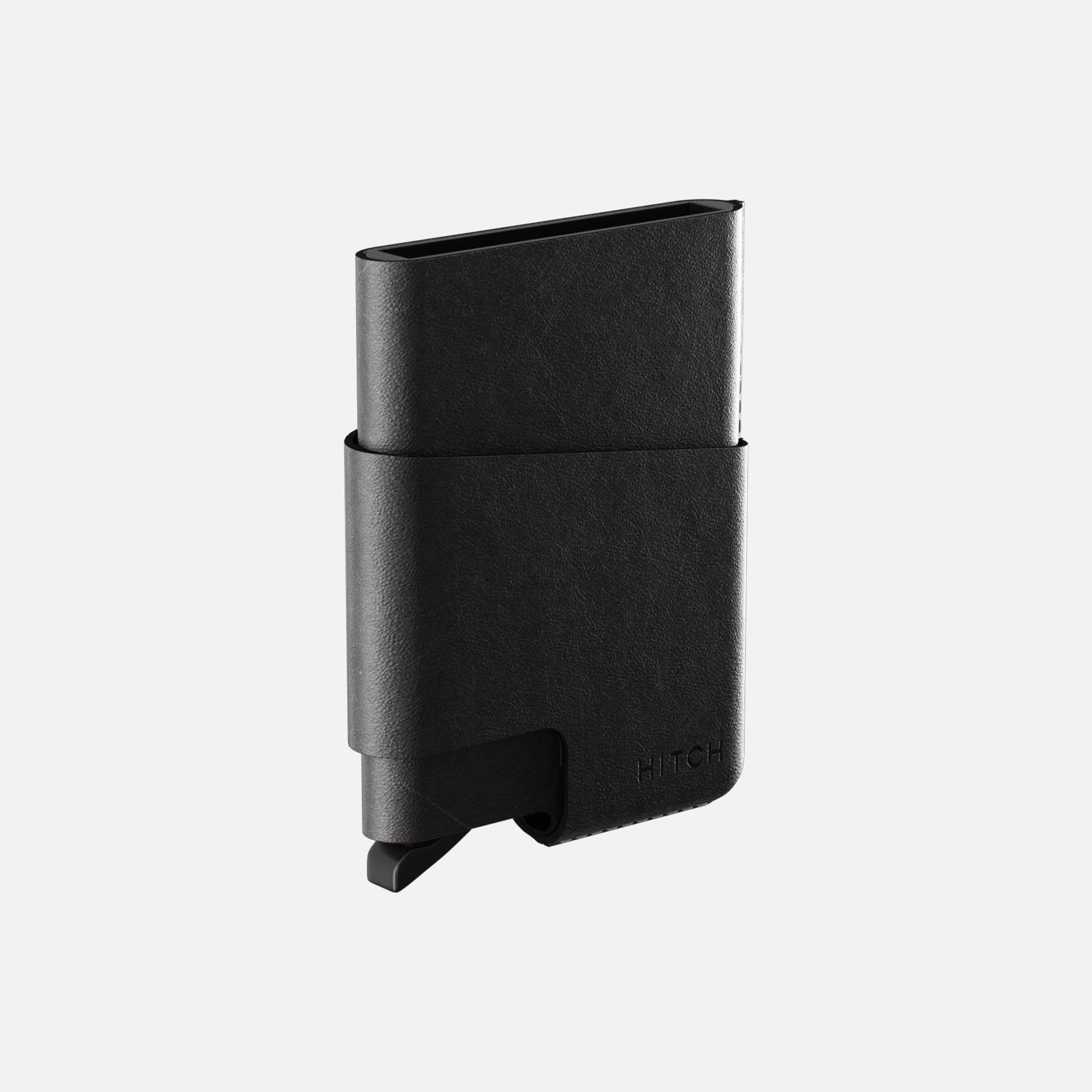 CUT-OUT Cardholder - RFID Block Featured - Handmade Natural Genuine Leather - Black - Image 6