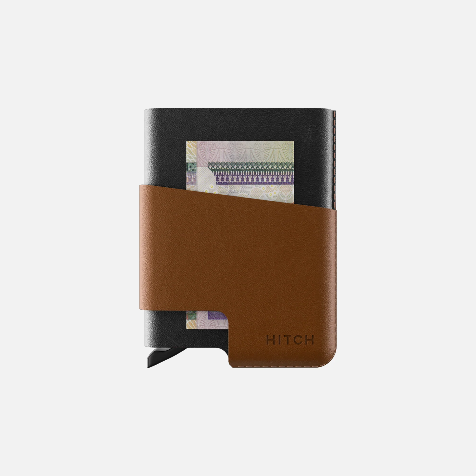 CUT-OUT Cardholder - RFID Block Featured - Handmade Natural Genuine Leather - Black/Havan - Image 3