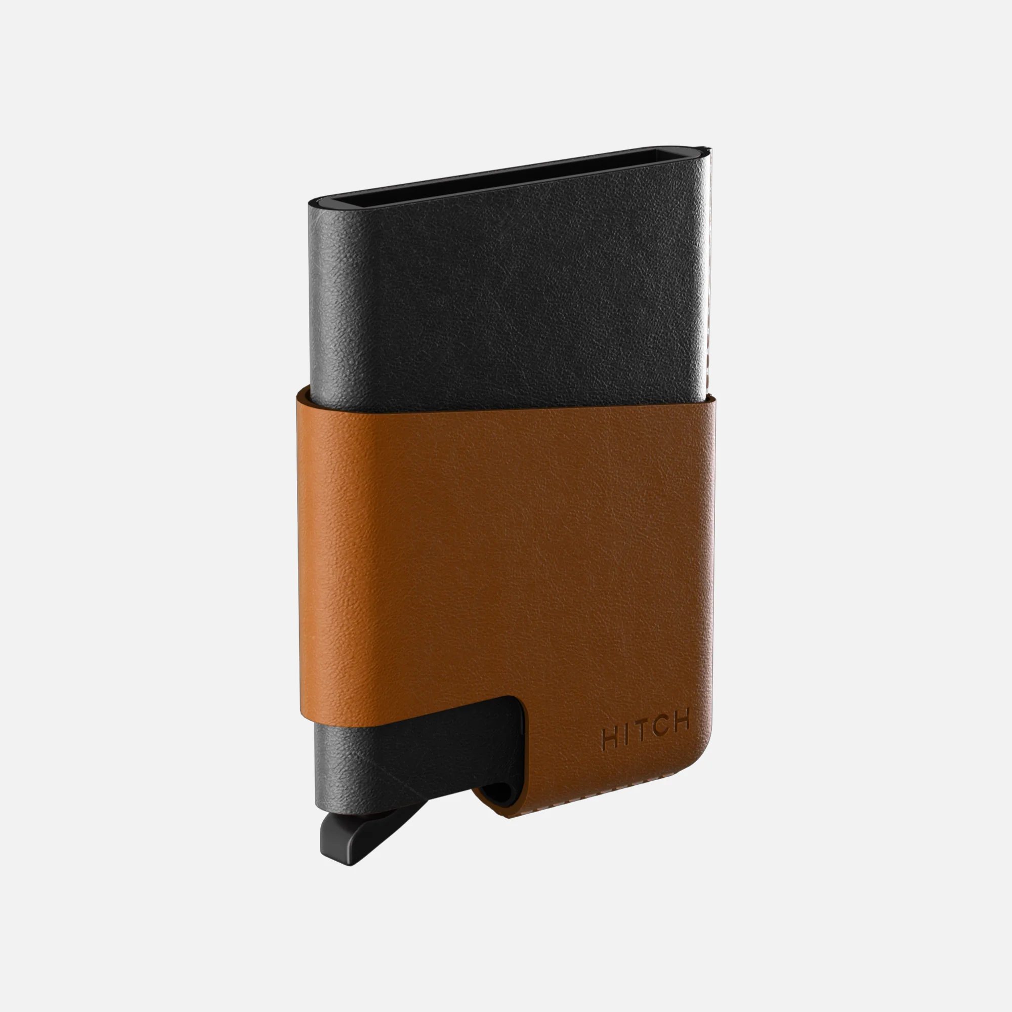 CUT-OUT Cardholder - RFID Block Featured - Handmade Natural Genuine Leather - Black/Havan - Image 5