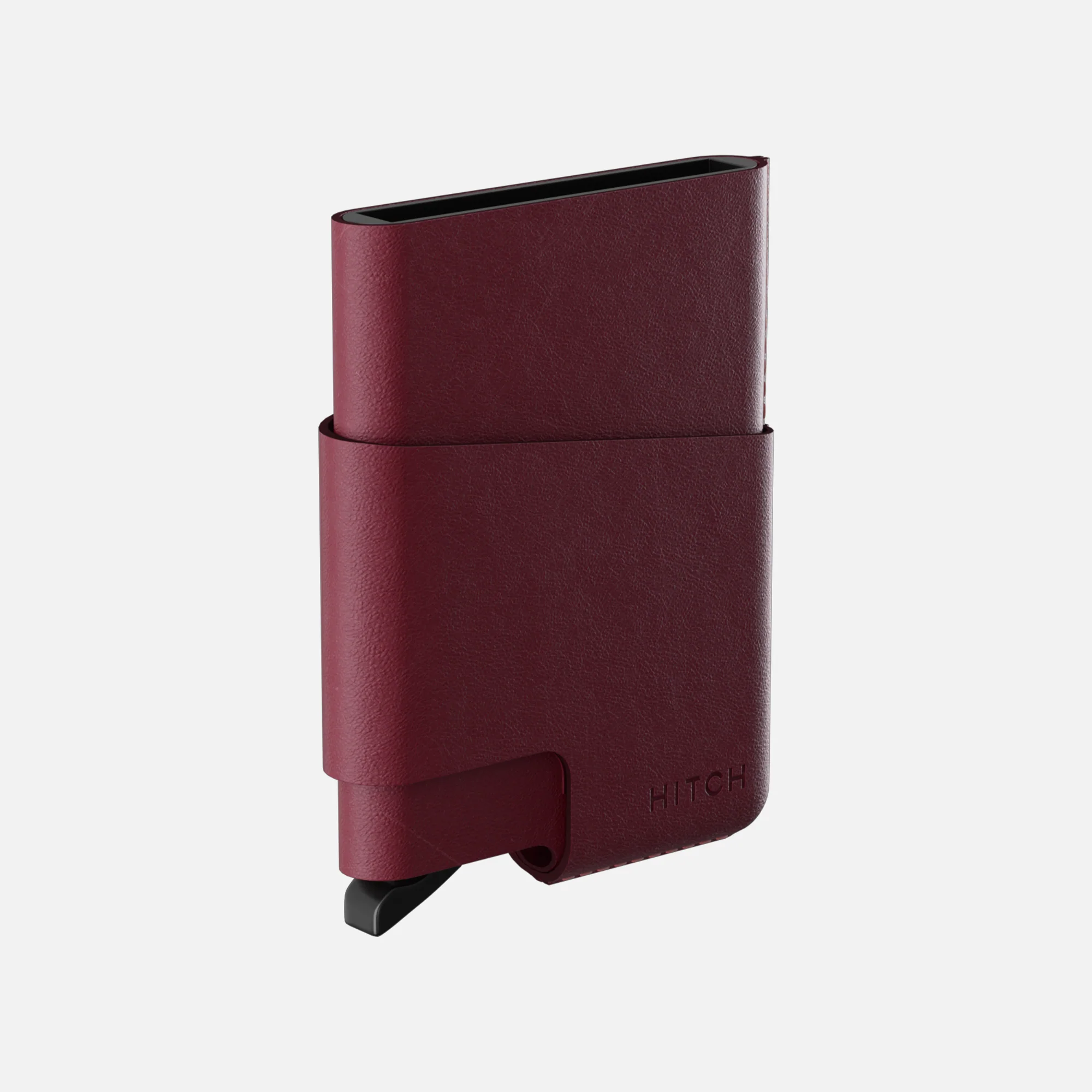 CUT-OUT Cardholder - RFID Block Featured - Handmade Natural Genuine Leather - Burgundy - Image 6
