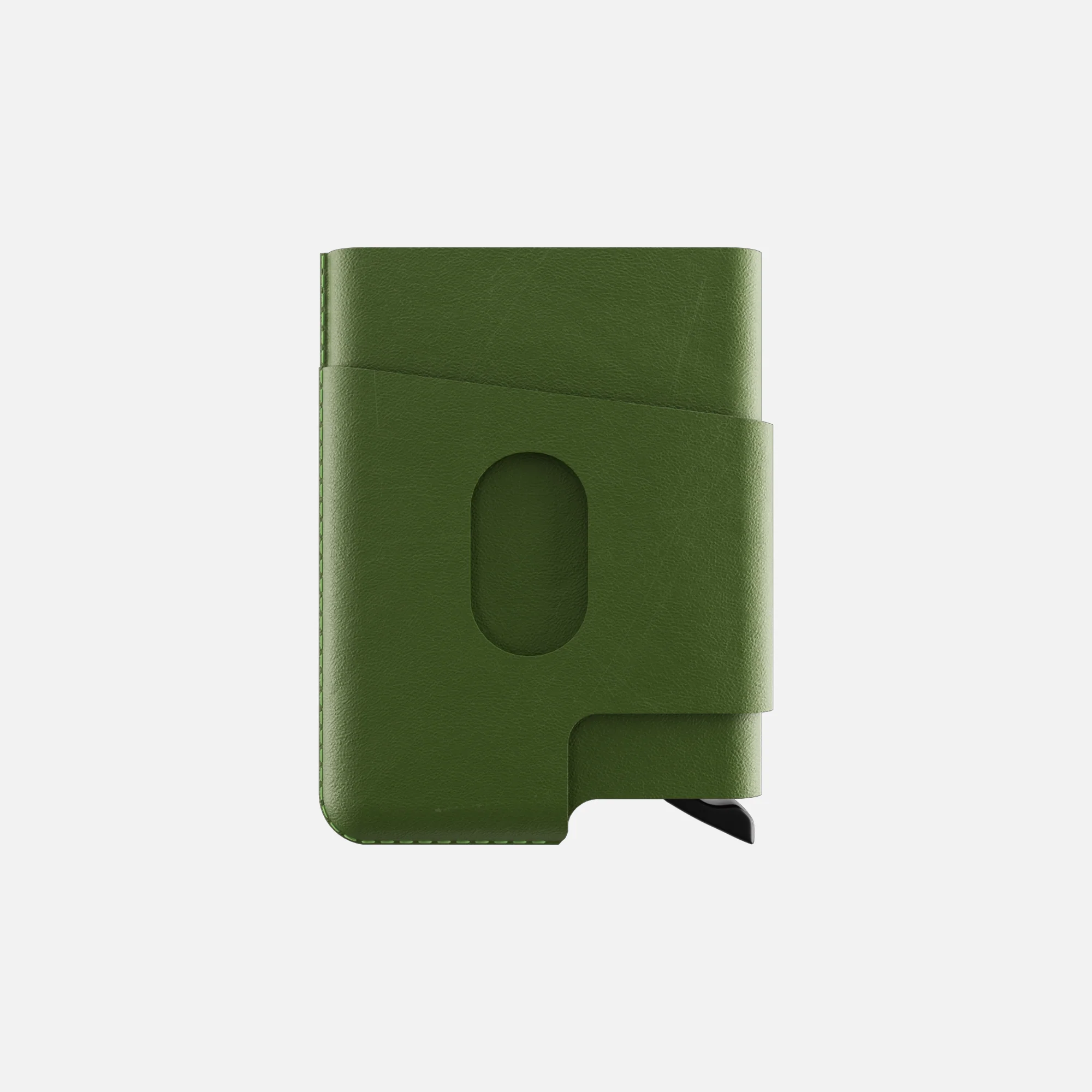 CUT-OUT Cardholder - RFID Block Featured - Handmade Natural Genuine Leather - Green - Image 8