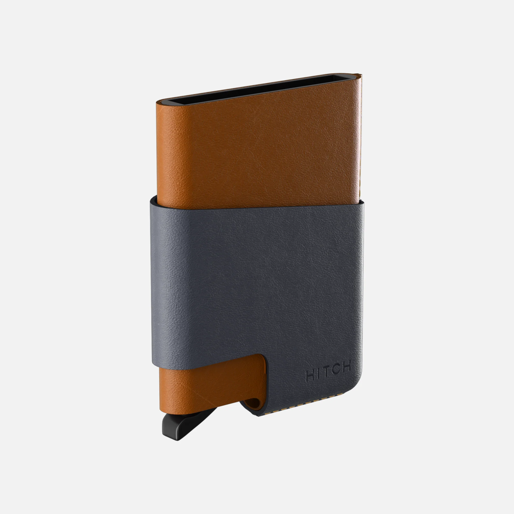 CUT-OUT Cardholder - RFID Block Featured - Handmade Natural Genuine Leather - Havan-Blue Gray - Image 7