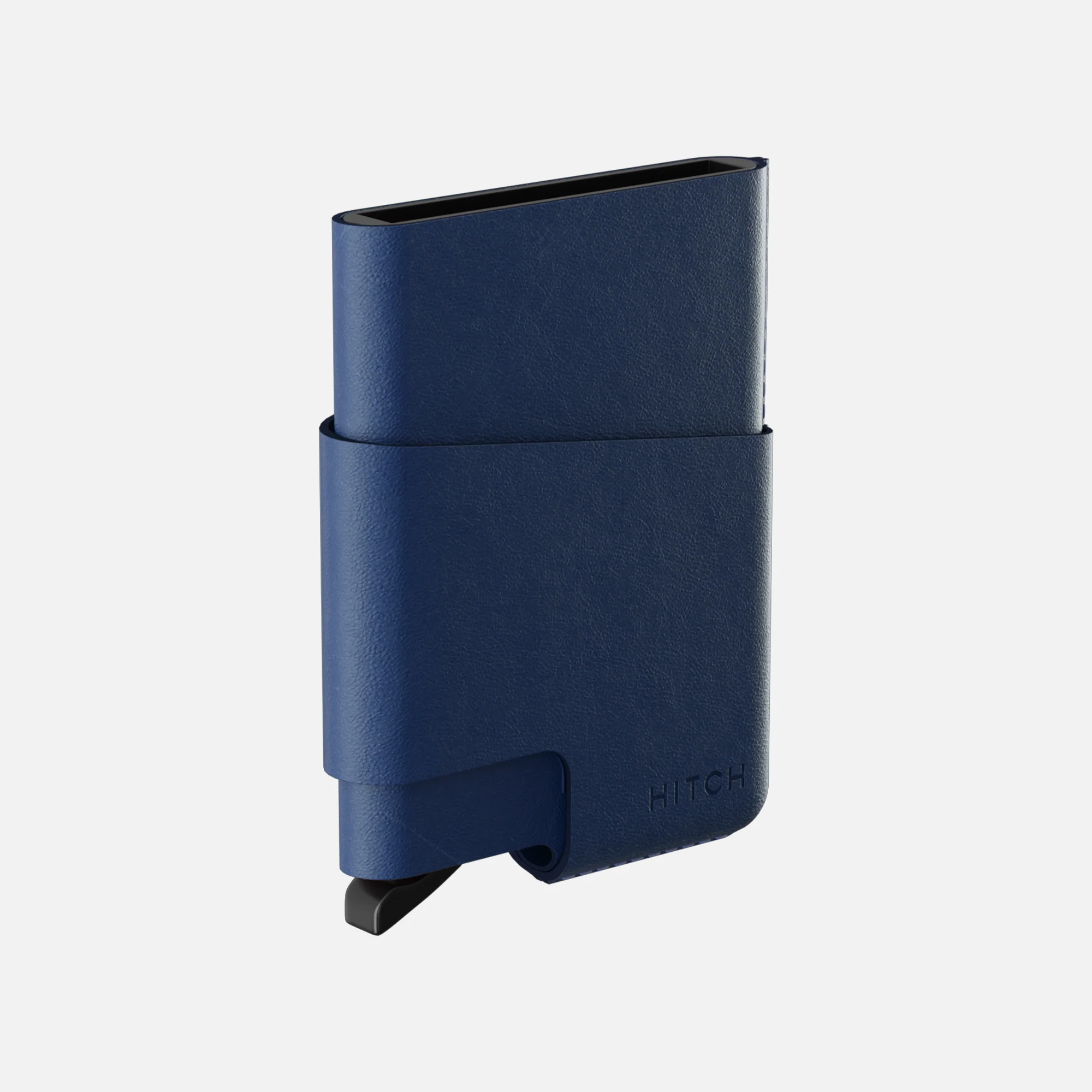 CUT-OUT Cardholder - RFID Block Featured - Handmade Natural Genuine Leather - Navy - Image 5