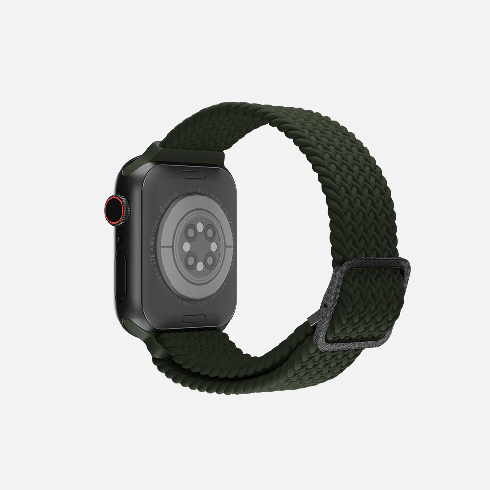 Flexible Braided Solo Loop - For Apple Watch - Olive Green - Image 4