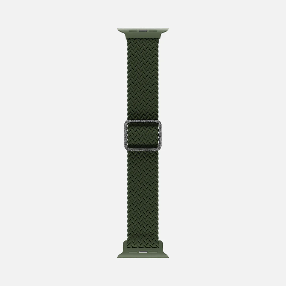 Flexible Braided Solo Loop - For Apple Watch - Olive Green - Image 7