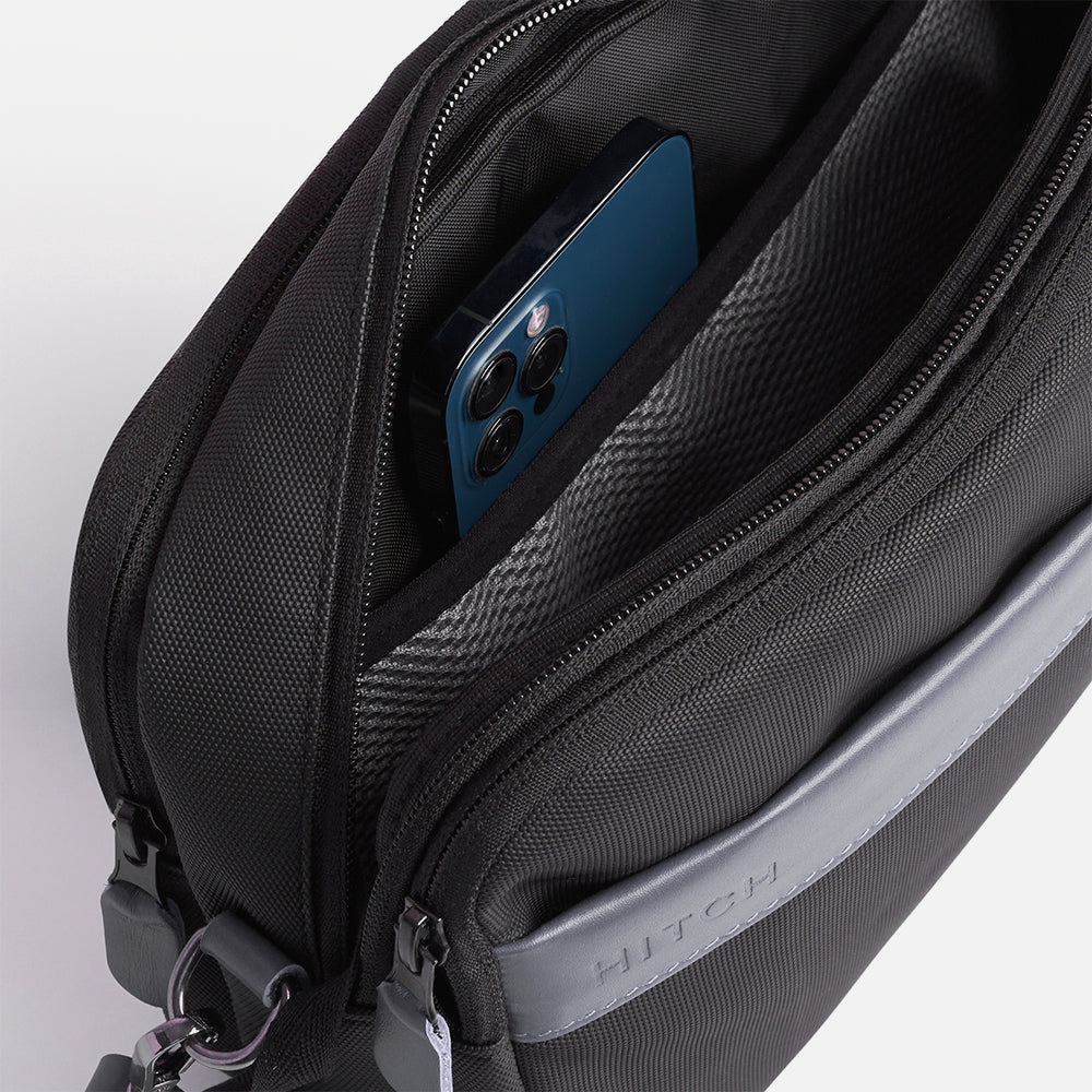 Flux — Urban Crossbody Bag - Black/Gray - Image 6