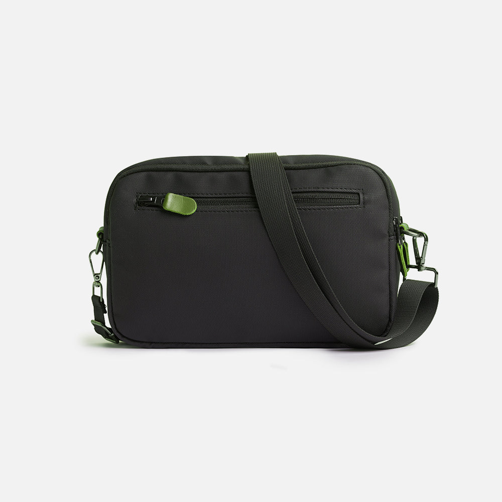 Flux — Urban Crossbody Bag - Black/Green - Image 3