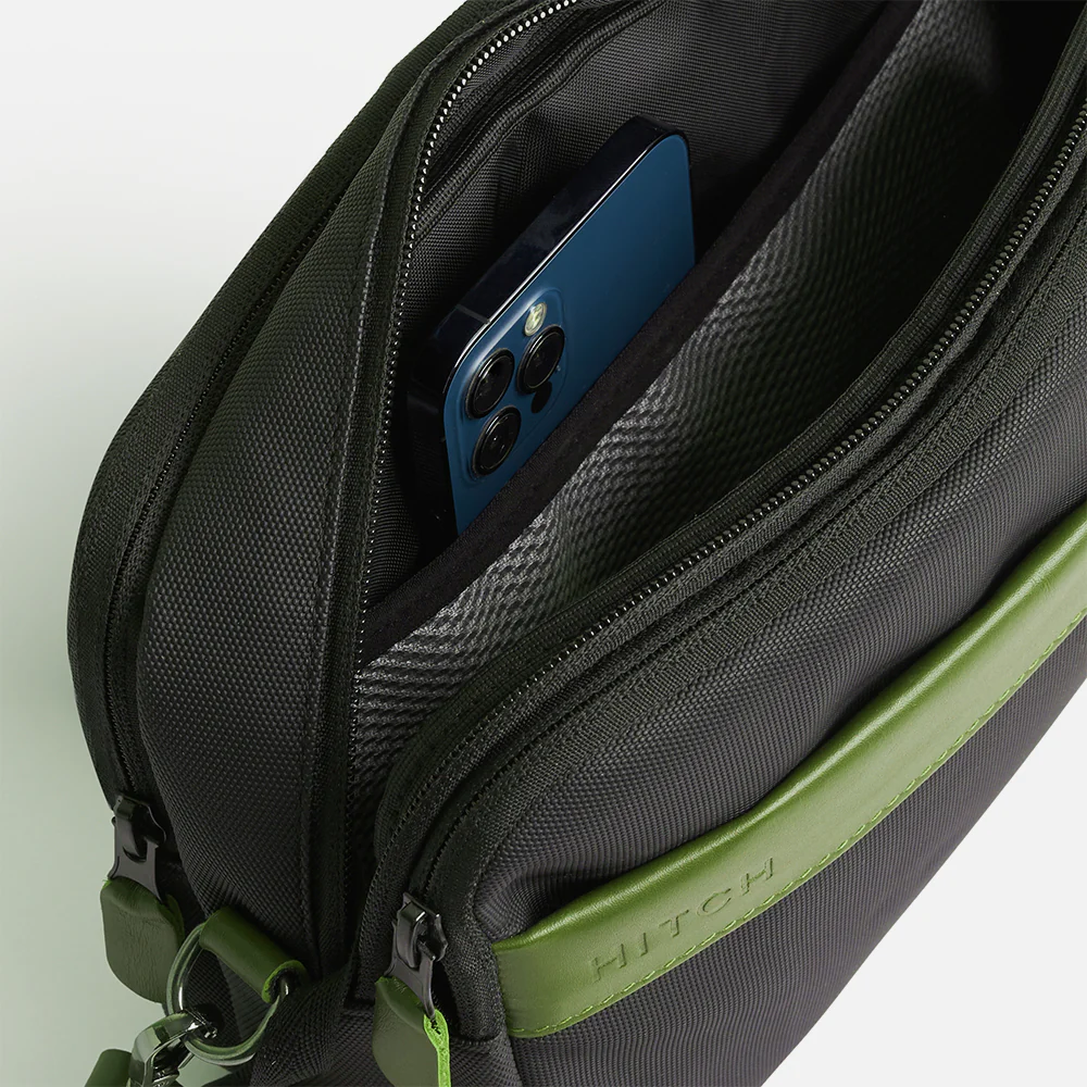 Flux — Urban Crossbody Bag - Black/Green - Image 6