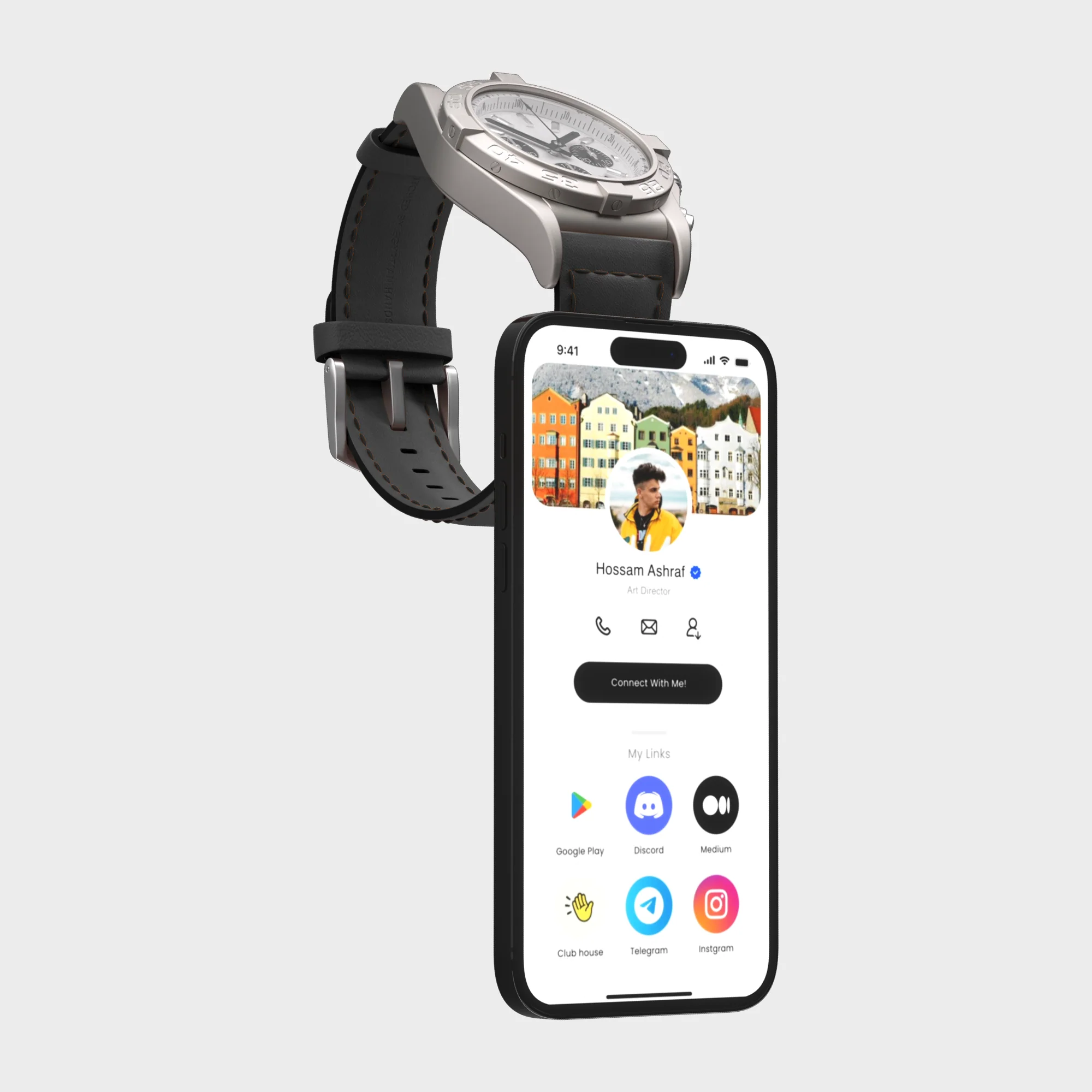 Tap GoWrist™ -On-The-Go Digital Business Card - For Traditional Watches - Image 2