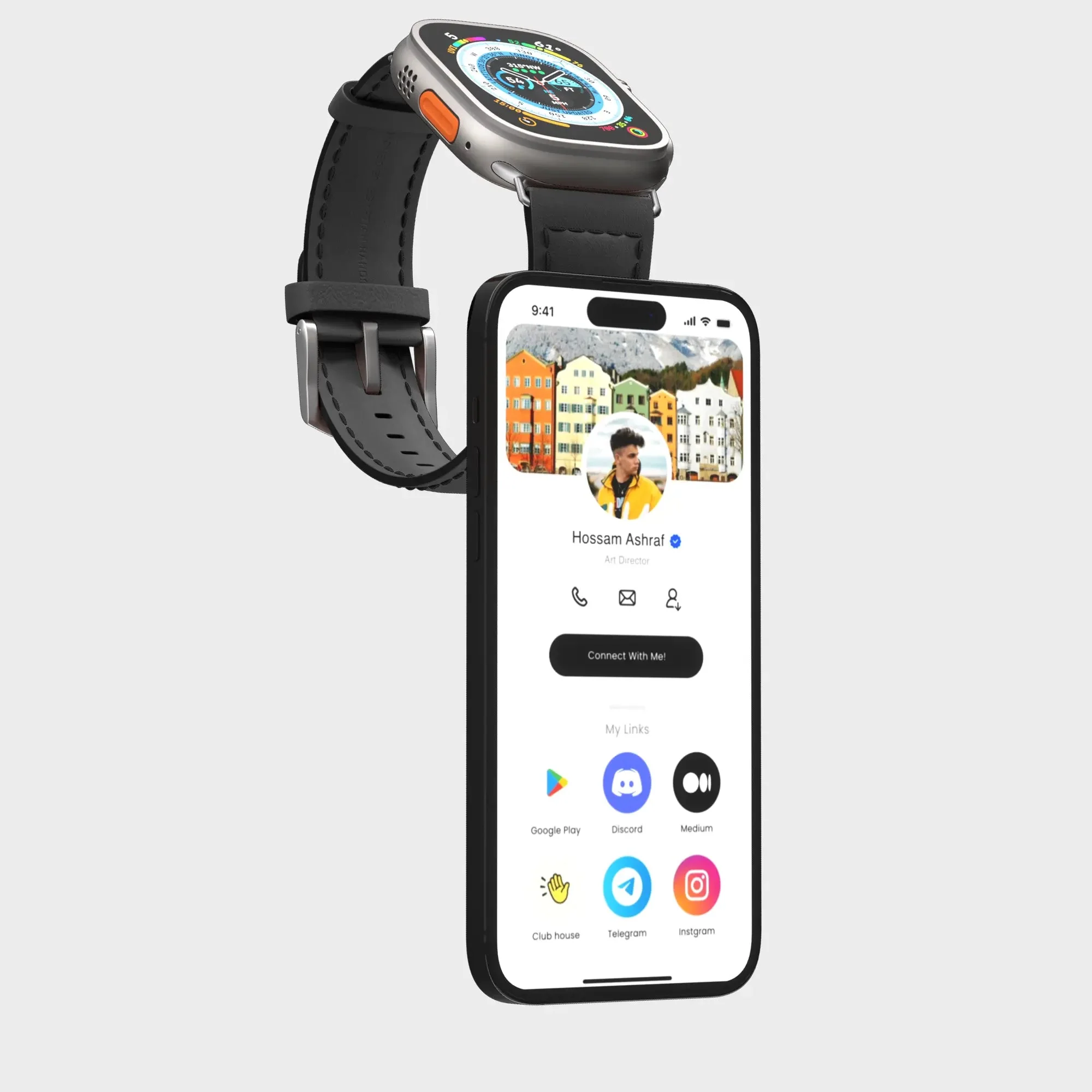 Tap GoWrist™ - Your On-The-Go Digital Business Card - Designed for Apple Watch – 42/44/45/49 mm - Image 6