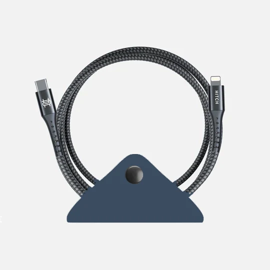 Leather Cord Wrap - Navy
