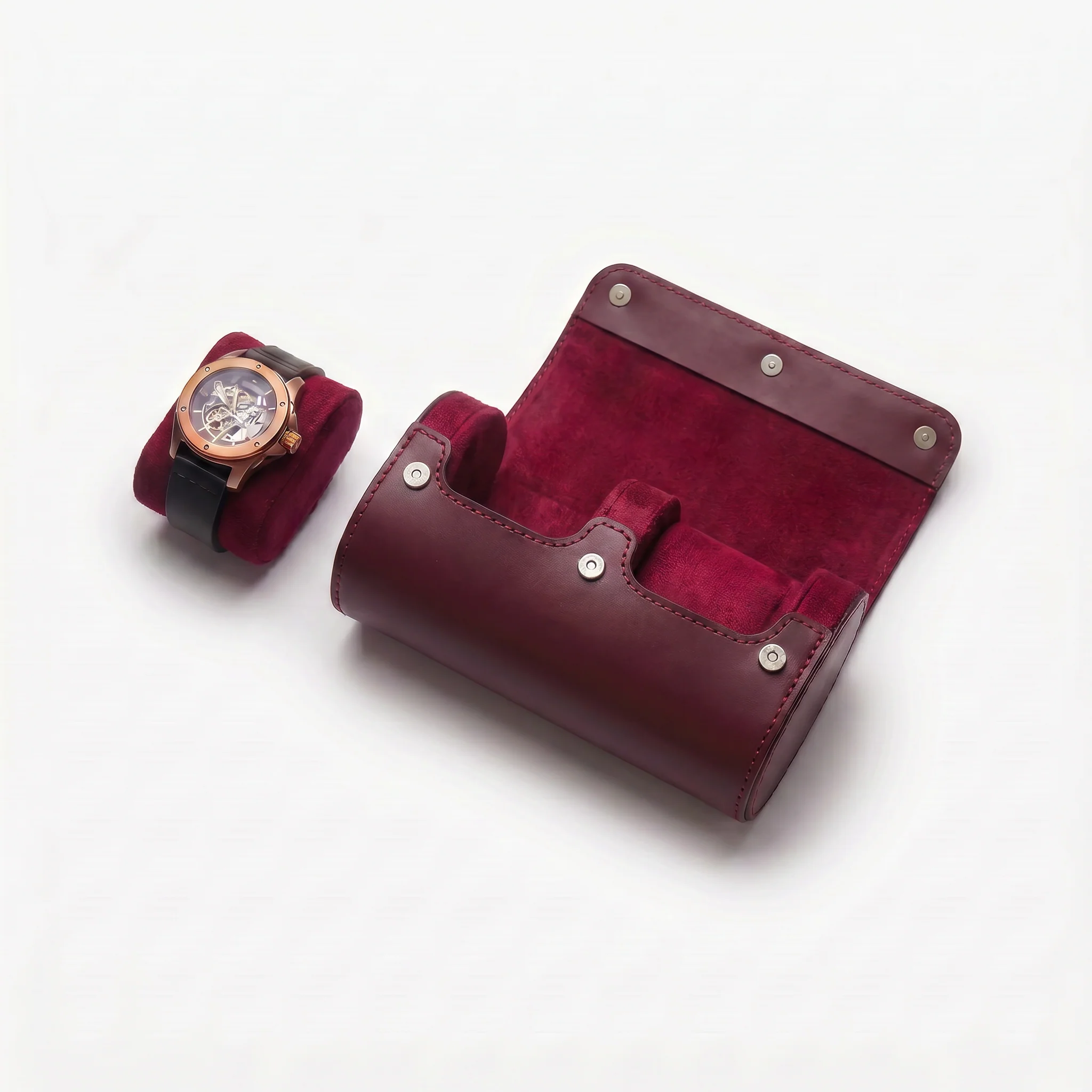 Premium Watch Case - Natural Leather - Fits 2 Watches - Image 17