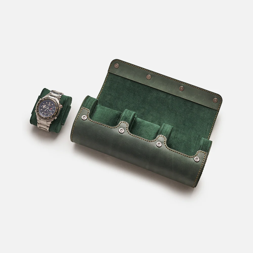 Premium Watch Case - Natural Leather - Fits 3 Watches - Image 3