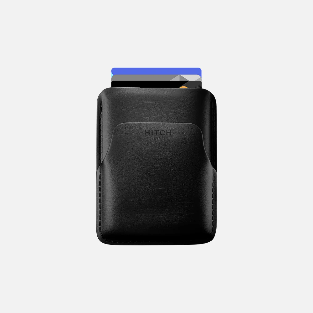Pull-up Cardholder - Natural Genuine Leather - Black - Image 3