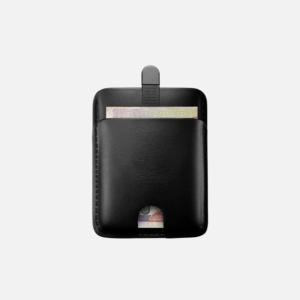 Pull-up Cardholder - Natural Genuine Leather - Black - Image 5