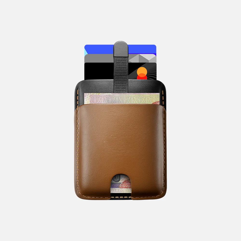 Pull-up Cardholder - Natural Genuine Leather - Havan/Black - Image 4