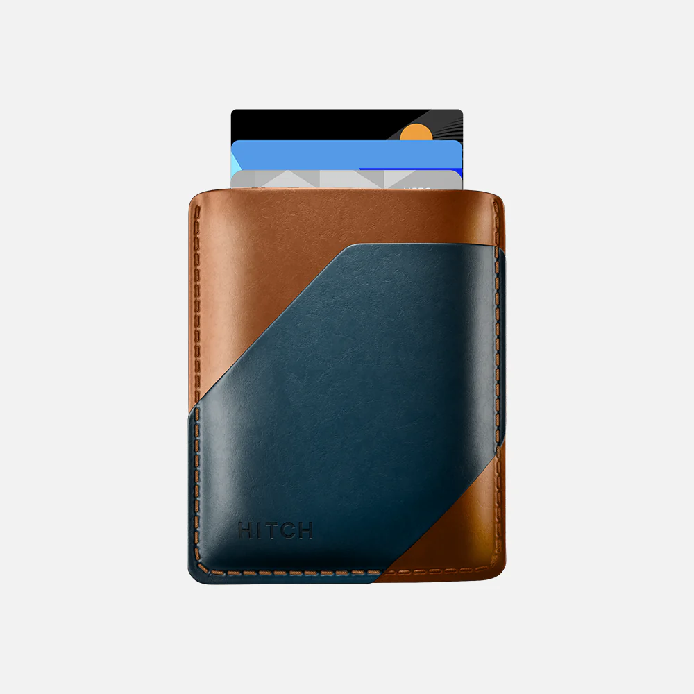 Simple Cardholder - Natural Genuine Leather - Havan/Navy - Image 2